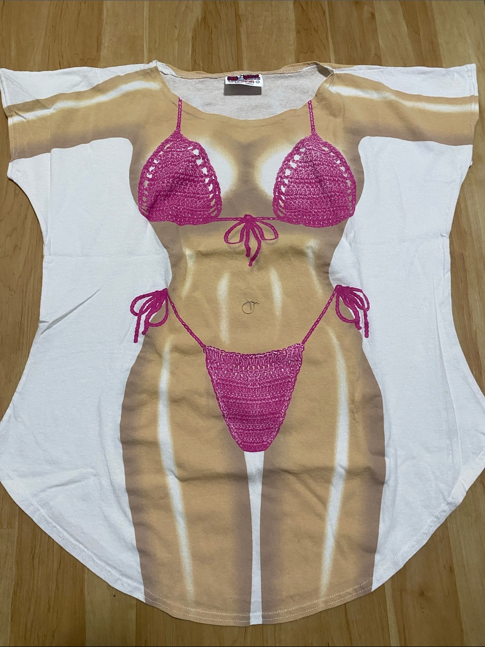 Vintage 90s Y2K Fun2Wear LA Imprints Unisex T-shirt Bikini Swimsuit Cover Up